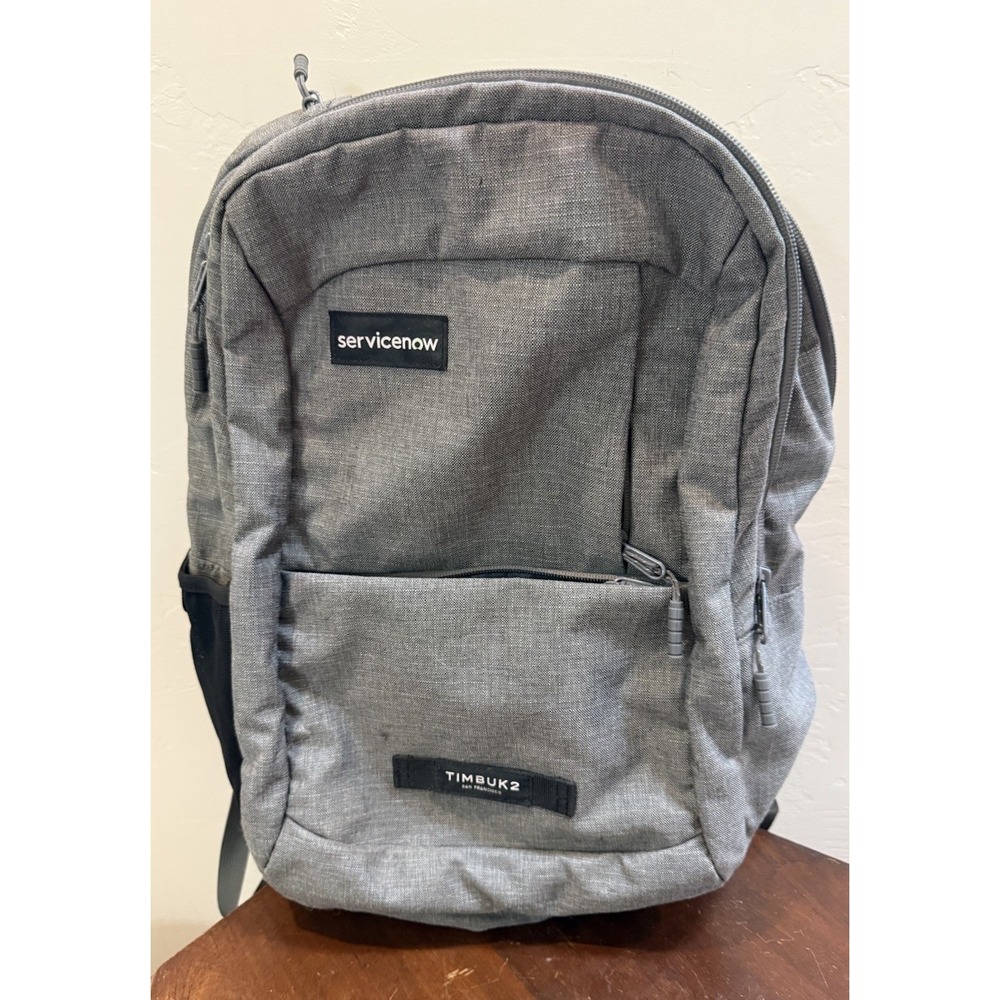 Timbuk2 Parkside Laptop Backpack Gray ServiceNow Embroidered Corporate Tech Bag
